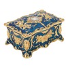 Royalblue Rhinestone Jewelry Box Ring Retro Flower Engraved Earrings Necklace