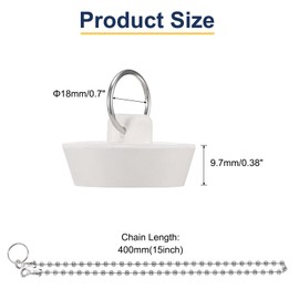 QUARKZMAN 4 Stück Gummiverschluss mit Kette und Aufhänger, Badewannenablaufstopfen passt für 1-3/8 Zoll bis 1-1/2 Zoll, Gummispülbeckenstopfen für Badewanne, Küche und Badezimmer, Weiß