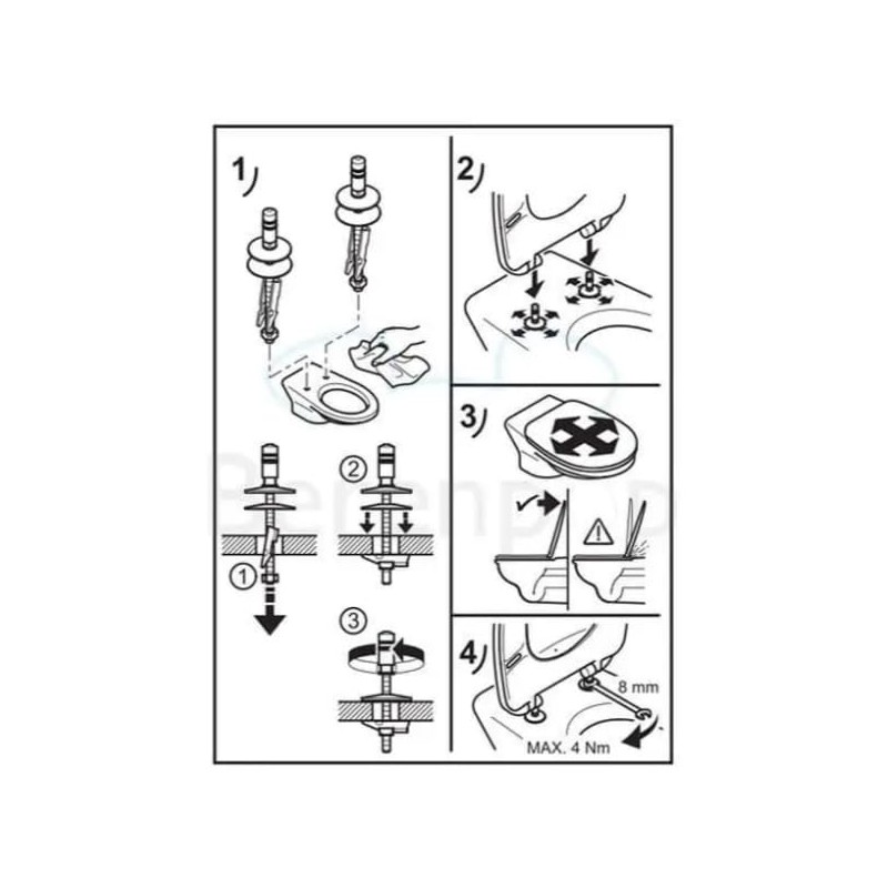 RAMM Replacement Hinges for Villeroy & Boch Omnia Architectura