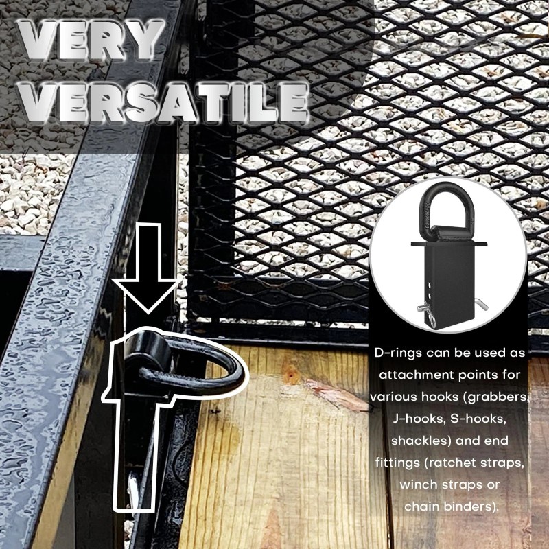 VONLX Stake Pocket D Rings 4Pcs 18000lbs Heavy Duty Removable