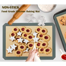 Silicone Baking Mat, GLBEAR 3 Pack Baking Mat Set, Non-Stick, Reusable Oven Baking Sheet for Making Cookies, Macarons, Bread and Pastry