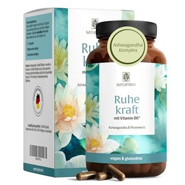 NATURTREU Ashwagandha/Golden Root Capsules, High Dose, 500 mg Each Ashwagandha and Rhodiola Rosea Extract, Centre of calm, Vegan, Plant-Based With No Additives, 120 Ashwagandha Capsules