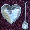 Heart Shaped Fine Pewter Salt Bowl With Salt Spoon, Handcast