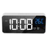 Mirror LED Alarm Clock Two Sets of Alarm Rechargeable Voice