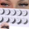 Natural Self Adhesive Eyelashes Pre Glued Lashes Cat Eye Reusable