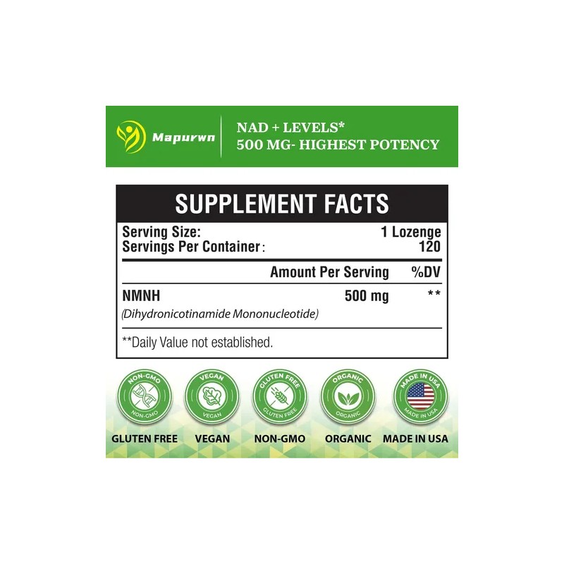 Nmnh 500mg - Suplemento Nad+ Antienvejecimiento Mapurwn