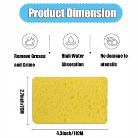 6Pack Kitchen Sponges Pop-Up Sponges Compressed Sponges Dish Sponges Colourful Dishwashing Sponge Natural Sponges for Home Car Daily Use Glass Cleaning