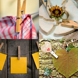 com-four® Natural Wooden Clothes Pegs, Sturdy Clothes Pegs made of High-Quality Wood