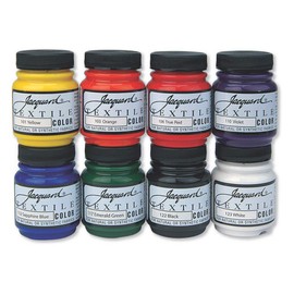 Jacquard Products Jacquard Textile Fabric Paint 2.25Oz Primary and Secondary Colors, Acrylic, Multicolour, 66.5 ml (Pack of 8)