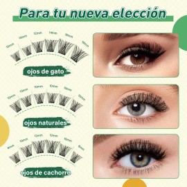 Extensiones De Pestañas Sylvia Verde Mixta Gruesa Natural Espesor 0.07 mm Largo 1.8 cm Tipo de curvatura D