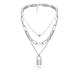 Patry Collar Tres Cadenas Corazón Candado Y Amor