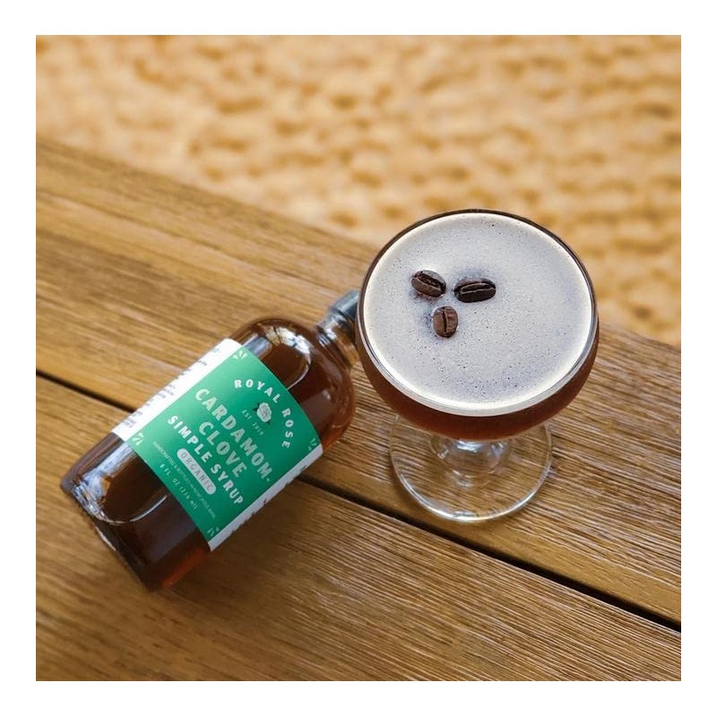 ROYAL ROSE Organic Cardamom Clove Simple Syrup, 8 OZ