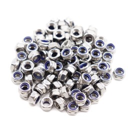 binifiMux 100pcs 304 Stainless Steel M5-0.8 Nylock Nylon Inserted Self Locking Nut, A2-70 Silver