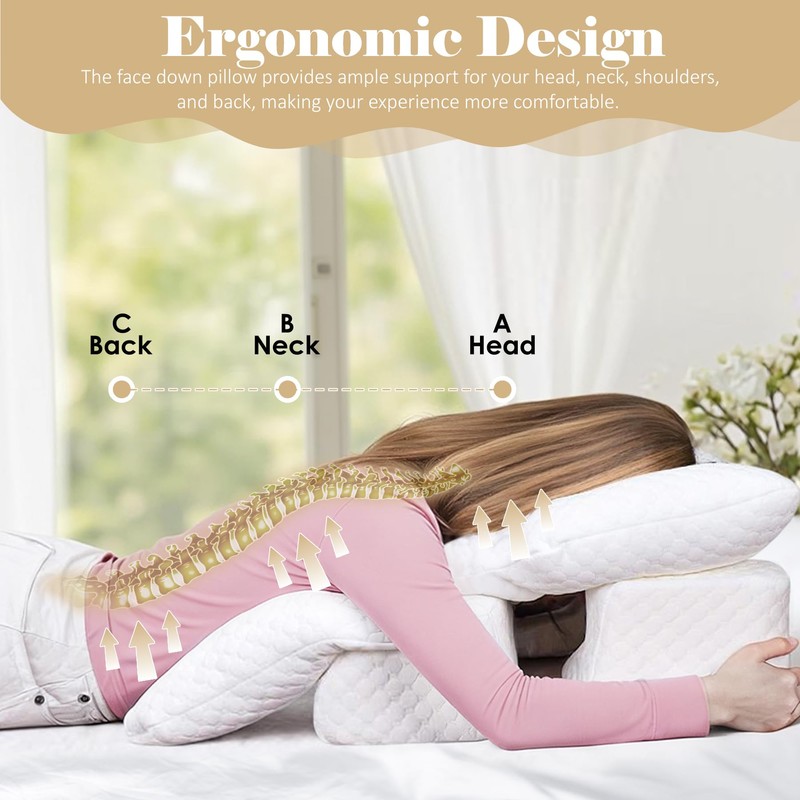 Face Down Pillow After BBL or Eye Surgery with Removable