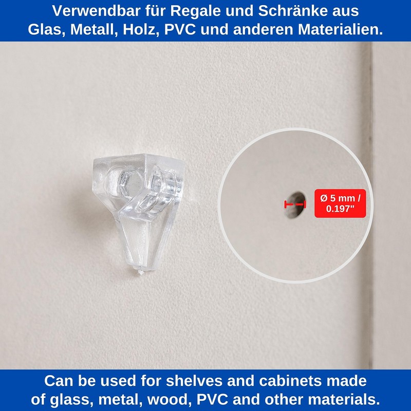 Shelf Brackets, Pack of 24, Shelf Supports for Diameter 5