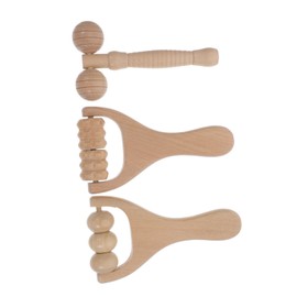 VICASKY 3pcs Wooden Facial Massage Roller Natural Wood Tools for Neck and Face Relaxation Targeted Muscle Relief Convenient and Portable Beauty Tools for Home Use