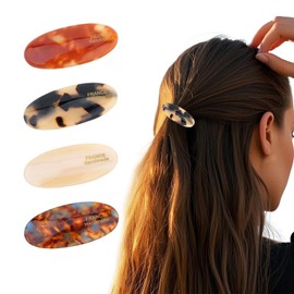 Wanciler Hair Barrettes for Women, Large Hair Barrette Vintage Snap Hair Clips for Thick Hair, 4Pcs Duckbill Hairclips
