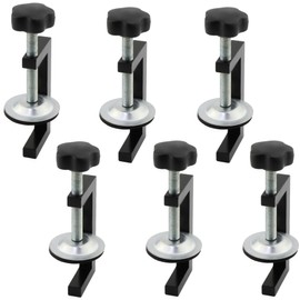 GIVIHGETI Pack of 6 G Clamps, Clamping Range 10-57 mm Table Clamp, Adjustable Screw Clamps, C Clamp, Universal Table Clips, for Bedroom, Kitchen, Bathroom, Shelf, Woodworking, Car Repair
