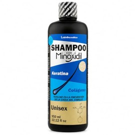 Shampoo Minox Minoxidil Labs Ncredible Auxiliar en la Prevención de la Caída del Cabello, con Keratina, Sin Sal, Unisex, 1 Litro