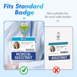 Besoar 5 Pack Medical Assistant Badge Buddy Card Holder - Horizontal MA Nursing Accessories Blue Pink Purple Red Black Colors ID Name Identification Tags with Conversion Charts for Medical Work