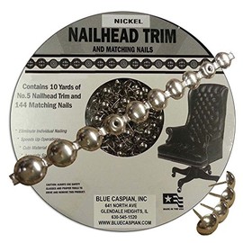 B.C. Upholstery Nailhead Trim with Matching Nails - Nickel - 30 ft (10 yds)