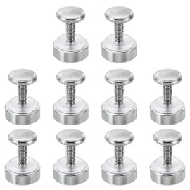 PATIKIL M4x12 Standoff Screws with Spacers, 10 Pack Wall Mounting Hardware Thumb Screw Fasteners for Acrylic Glass Signs Mirrors, Silver Tone 18mm