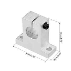 sourcing map Shaft Support Linear Motion Slide Rail Guide Blocks for CNC 3D Printer (Pack of 2) SK16