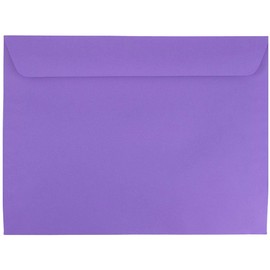 JAM PAPER 9 x 12 Booklet Colored Envelopes - Violet Purple Recycled - Bulk 250/Box