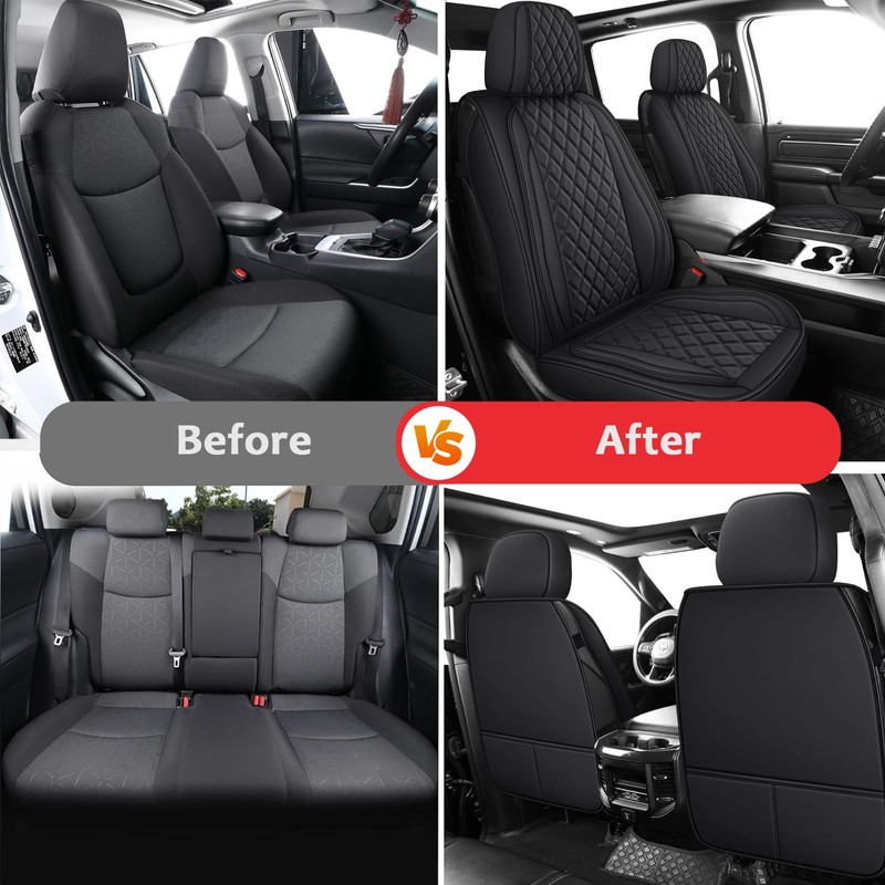 MIROZO 2PCS Front Silverado Seat Covers,Waterproof Truck Seat Covers Compatible