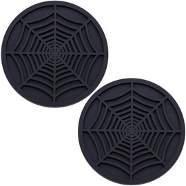 MEAJOO 2PCS Car Cup Holder Coasters, 2.75 Inch Universal Non-Slip Insert Water Bottle Holder Pads, Car Interior Accessories Sets (Black)