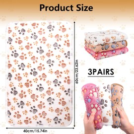 Kiuiom Flannel Pet Blankets, Dog Blanket, Cat Blanket, 3 Pieces, 40 x 60 cm, Pet Blanket, Guinea Pig Blanket, Plush Dog Blanket, Animal Blanket, Protective Blanket, Dog Sofa for Sofas, Cars, Beds