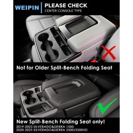 For 2025 Sierra Center Console Organizer - Compatible with 2019-2025 Sierra 1500& 2020-2025 Sierra 2500HD 3500HD Pickup Truck Storage Accessories - (40/20/40 Split-Bench Folding Seat) - 2 Pack Red