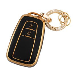 Futwod Keychain 2-Button, C-HR New Model, Camry 70 Series, Prius 50 Series, Crown RAV4 50 Series, Mirai, Corolla Sport, Corolla Sedan, Key Cover, Key Shell, Toyota Accessory, Smart Key Case, Keychain