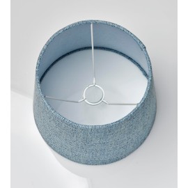 Adesso SH0023 White Uno Fitter Light Blue Textured Tapered Drum Shade
