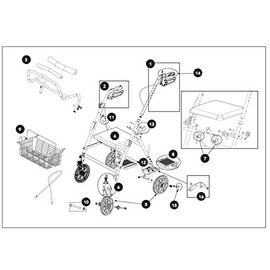 #7 - SEAT Clips and Screws for ProBasics Transport Rollator Model RLAT