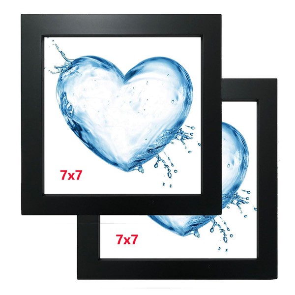 KELE MODEL 7x7 Picture Frames Black. Solid Wood Frame. Set
