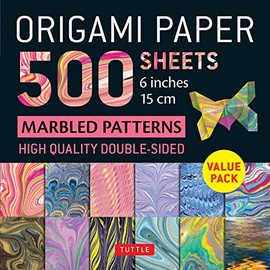 Origami Paper 500 sheets Marbled Patterns 6" (15 cm): Tuttle Origami Paper: Double-Sided Origami Sheets Printed with 12 Different Designs (Instructions for 6 Projects Included)