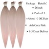 Ash Grey Pink Braiding Hair Pre stretched Braiding Hair Braid