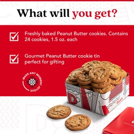 David's Cookies 2lbs Peanut Butter Fresh Baked Cookies - Delectable & Premium Ingredients - No Added Preservatives Cookie Gift Basket