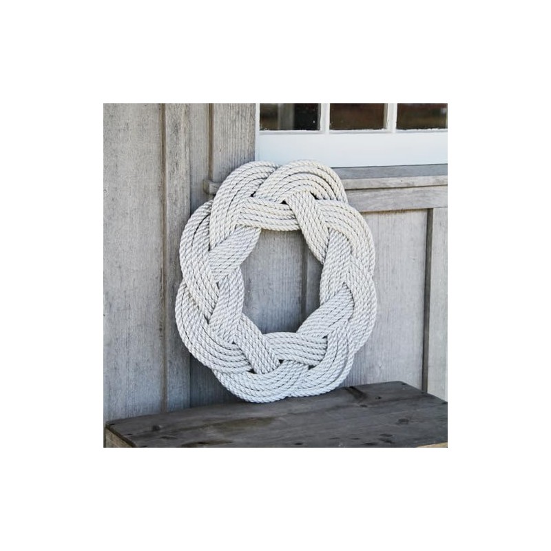 Lobster Rope Sailor Knot Wreath - Soft Gray