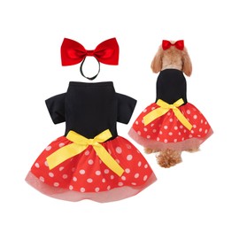 Vestido de mouse rojo de Halloween para perro (XL)