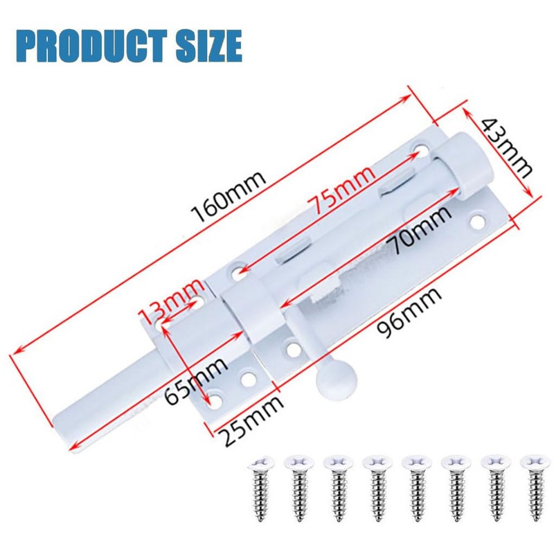Litensh Gate Bolt Gate Slider with Hole for Padlock 304