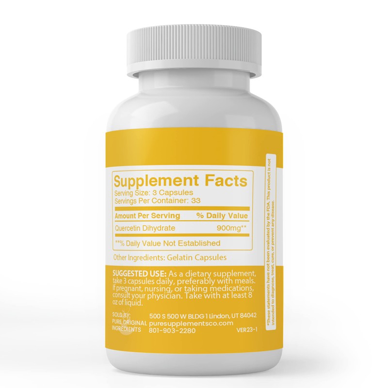 Pure Original Ingredients Quercetin (100 Capsules) Always Pure, No Additives