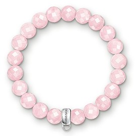 Thomas Sabo Women Charm Bracelet Rose Quartz Charm Club 925 Sterling Silver Rose Quartz X0191-034-9