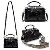 YALUXE Retro Genuine Leather Women's Top Handle Satchel Handbags Purses Evening Bag Small Shoulder Bags Mini Trunk Bags