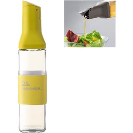 LIBFITH Ölflasche 500 ml Olivenöl Flasche Automatisches Öffnen für BBQ, Grillen, Kochen (gelb)