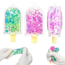 2pcs Popsicle Squeeze Fidgets Toy, Stress Sensory Relief Toy, Ice Cream Squishy Summer Sensory Stress Relief Toys Birthday Day Gifts Popsicle Party Favors for Kids Adults