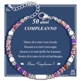 SUNSH 18/21/30/40/50th Birthday Gifts, Birthday Bracelet, Gift For Women, Bracelet For Girls/Daughter/Granddaughter/Niece/Sister/Girlfriend/Mother/Grandmother, Purple Birthstone Bracelet, No gemstone