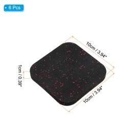 PATIKIL Treadmill Mat, 6 Pcs Exercise Equipment Mat Noise Reduction for Floor Protection, Washing Machine Pads, Anti Vibration Rubber Mats for Bike, Black/Red