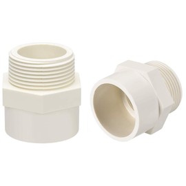 TOP-VIGOR 2Pcs PVC Pipe Fitting, 40mm Slip X G1-1/4 Male Thread PVC Pipe Adapter Connector Union Coupling